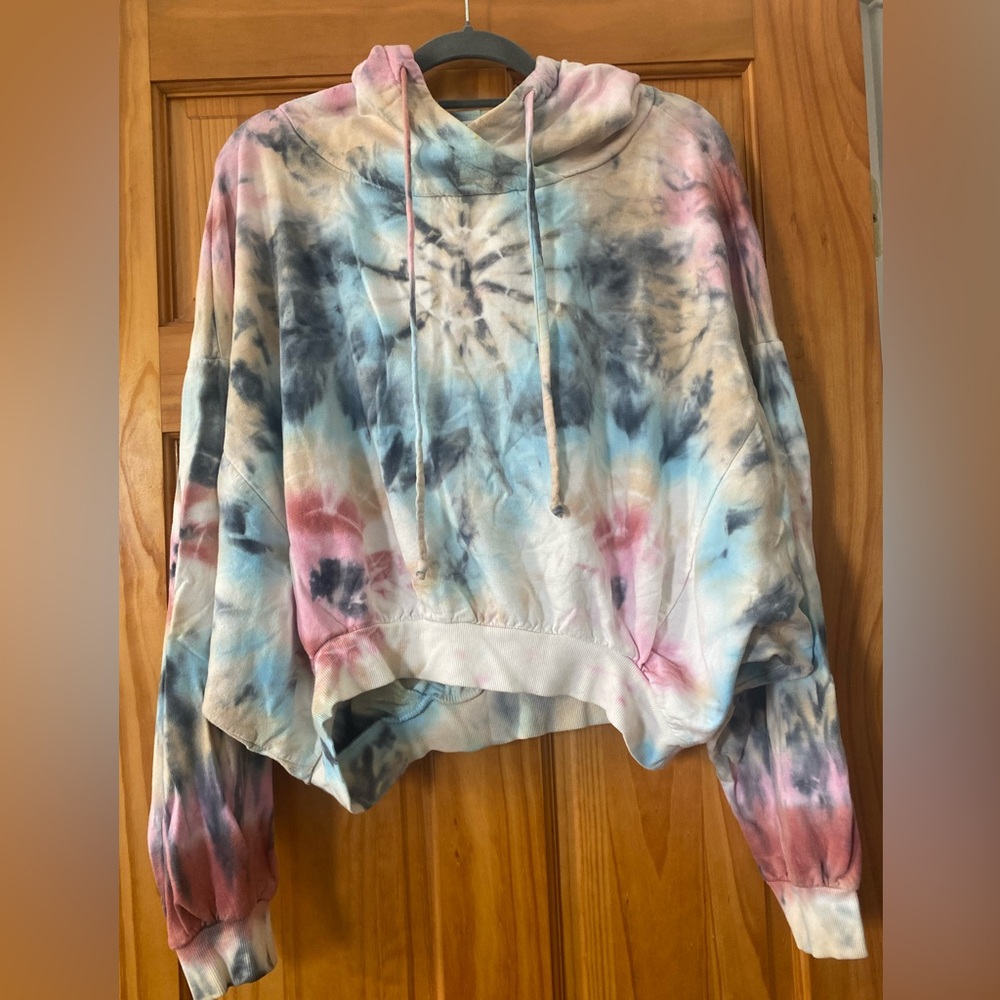 Young Fabulous & Broke Tie Dye Hoodie M/L Oversized Cropped Pullover Sweatshirt